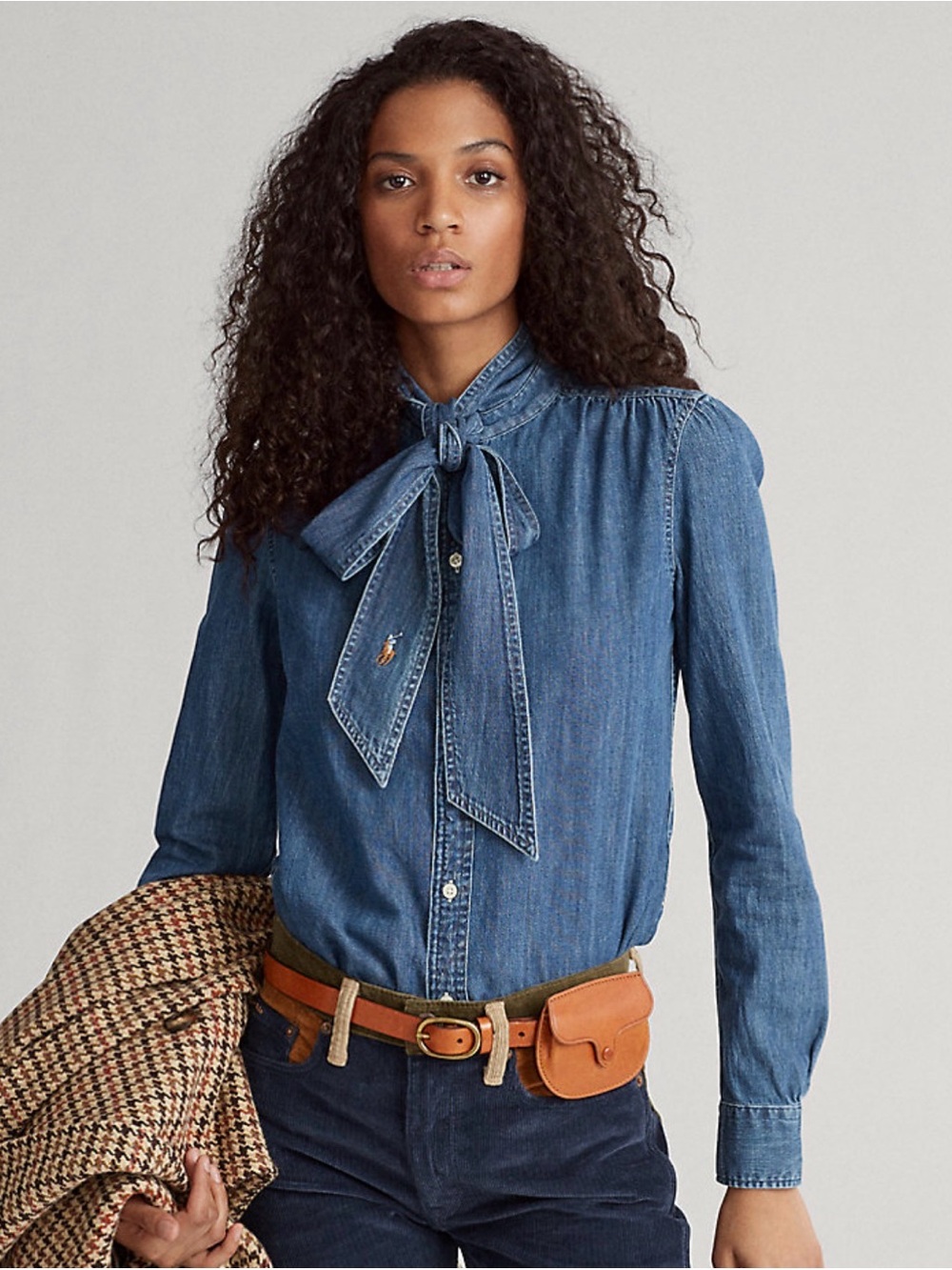 Ralph Lauren Necktie Denim Shirt | Size 4 - Picture 6 of 7